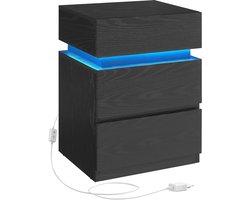 Multifunctionele Opbergkast met Verstelbare LED Verlichting en 3 Lades - Zwart – foto 2