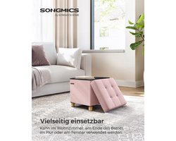 Pastelroze Opbergpoef met Multifunctioneel Design – foto 3