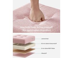 Pastelroze Opbergpoef met Multifunctioneel Design – foto 5
