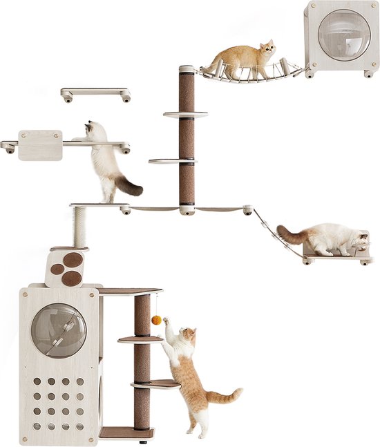 Luxe Katten Klimwand Set - Bruin Tinten – foto 1