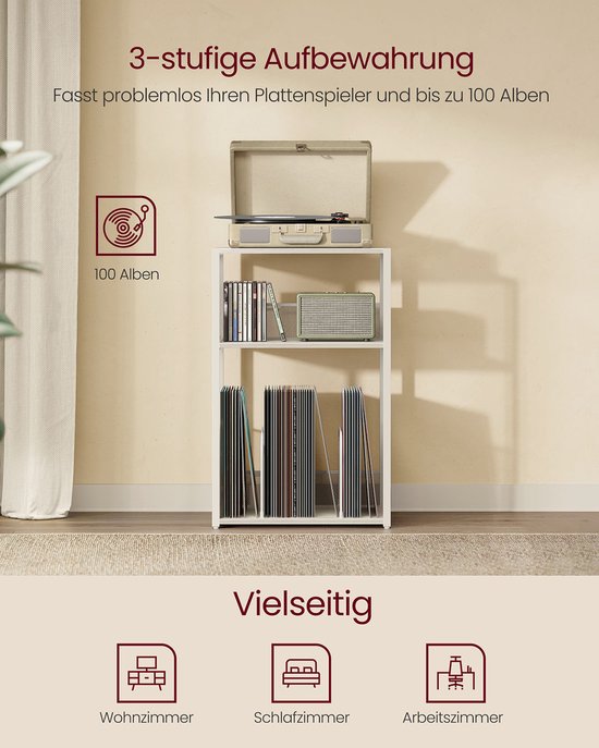 Stijlvolle Platenspelerstandaard met Opbergruimte voor Vinyl – foto 6