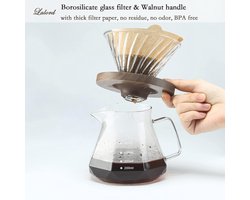 Pour Over Koffiezetapparaat van Borosilicaatglas - 600 ml Capaciteit – foto 6