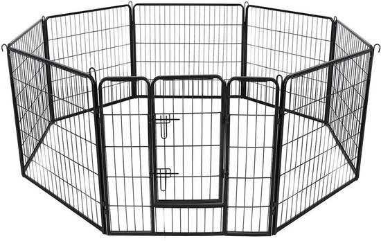 Veelzijdige en veilige dierenren - Zwart metalen buitenverblijf voor huisdieren – foto 3