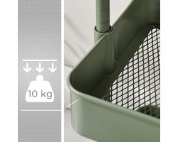 Flexibele opbergwagen met 3 niveaus en wielen - Grijsgroen – foto 3