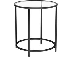 Elegante ronde bijzettafel met gehard glazen blad – foto 2