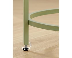 Ronde Bijzettafel met Gehard Glazen Blad en Stalen Frame - Lauriergroen – foto 1