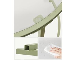 Ronde Bijzettafel met Gehard Glazen Blad en Stalen Frame - Lauriergroen – foto 4