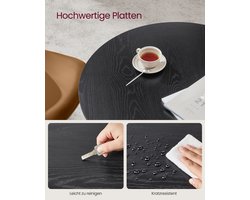 Ronde Eettafel van Spaanplaat en Staal - Modern Zwart Ontwerp (80 cm) – foto 2