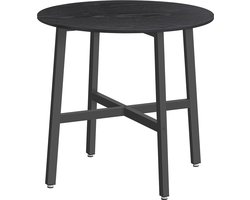 Ronde Eettafel van Spaanplaat en Staal - Modern Zwart Ontwerp (80 cm) – foto 4