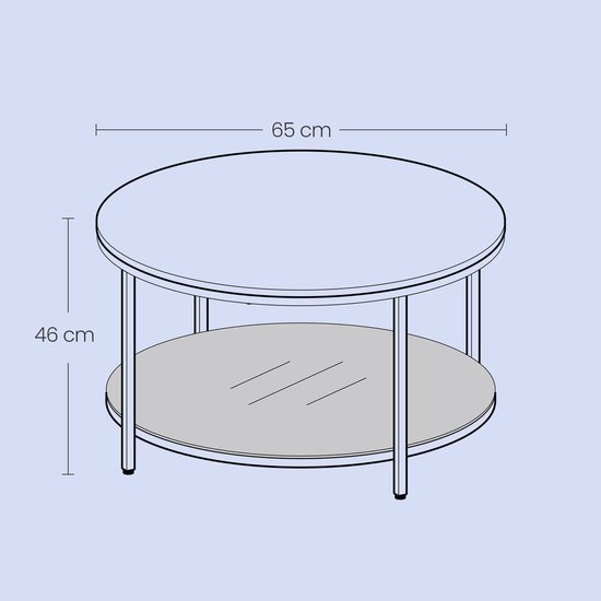 Elegante Ronde Salontafel met Twee Niveaus en Zwart Marmerlook – foto 4