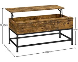 Veelzijdige Salontafel met Lift-Top en Verborgen Opbergruimte – foto 4