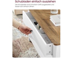 Salontafel Vierkant Walnootbruin en Wit met Lades en Open Vak – foto 4