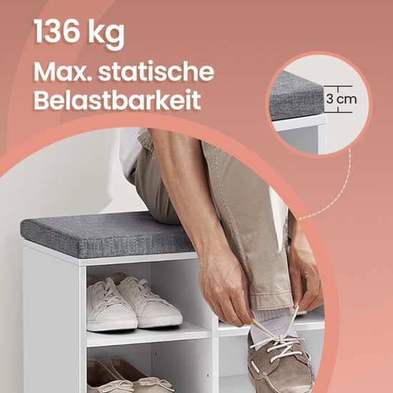 Elegante Schoenbank met Opbergruimte en Comfortabele Zitting – foto 3