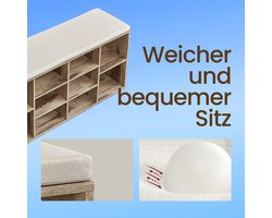 Elegante Schoenenbank met Zitcomfort - Camelbruin Linnenlook – foto 2