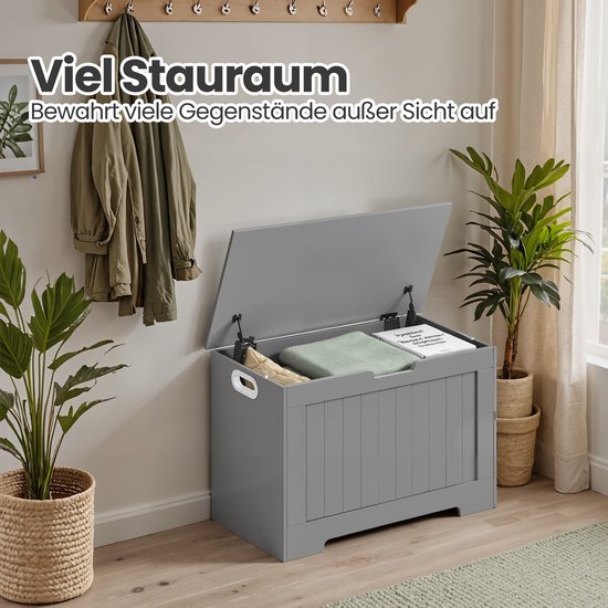 Elegante Schoenenbank met Verborgen Opbergruimte - Stijlvol Grijs – foto 2