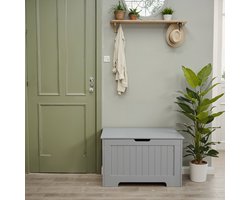 Elegante Schoenenbank met Verborgen Opbergruimte - Stijlvol Grijs – foto 5
