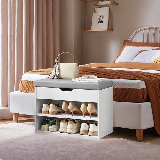 Elegante Schoenenbank met Comfortabel Zitkussen en Drie Niveaus – foto 1