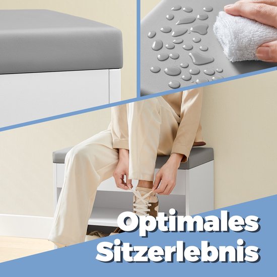 Elegante Schoenenbank met Comfortabel Zitkussen en Drie Niveaus – foto 3