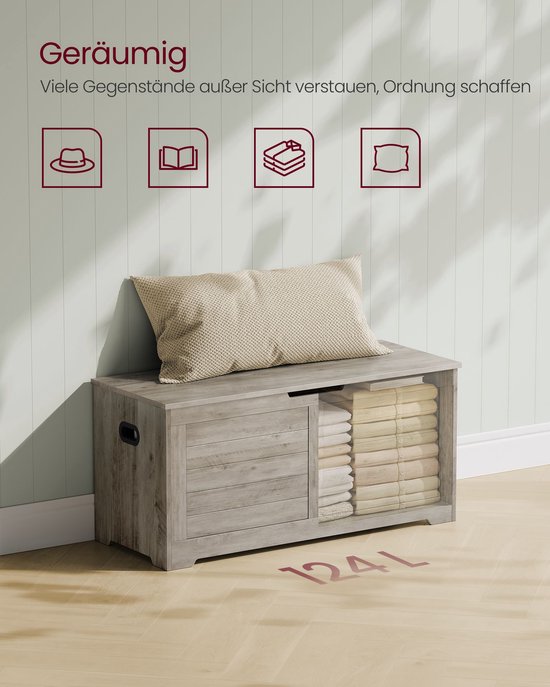 Schoenenbank met Gevoerde Zitting en Opbergruimte voor Uw Hal – foto 2