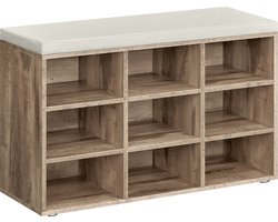 Schoenenbank met Opbergruimte en Comfortabele Zit - Bruin/Grijs – foto 3