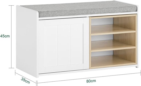 Elegante Schoenenbank met Verstelbare Plank - Ruimtebesparend en Duurzaam – foto 2