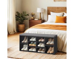 Elegante Schoenenbank met Zachte Zitting – Zwart Design – foto 5