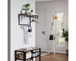 Garderobeset met schoenenbank en wandrek - Industrieel design – foto 6