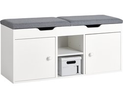 Schoenenbank met Opbergruimte en Verstelbare Planken - Dubbele Zitting – foto 2