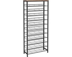 Hoog Schoenenrek met 12 Niveaus en Verstelbare Metalen Planken – foto 1
