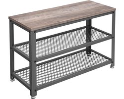 Schoenenbank met 3 Niveaus, Industrieel Design - Grijs – foto 5
