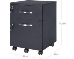 Ladeblok met Wieltjes en Slot - Zwart Archiefkast voor Kantoor en Thuis – foto 1