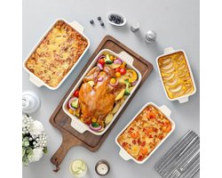 Veelzijdige Porseleinen Bakvorm Set - 4 Delen Blauw – foto 2