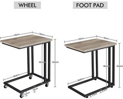 Set van 2 Verrijdbare Bijzettafels - Grijs Multifunctioneel Design – foto 2