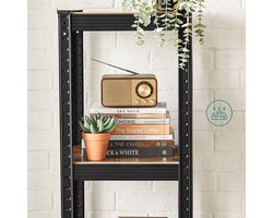 Set van 2 multifunctionele opbergrekken - Vijf planken - Vintage bruin-zwart – foto 4