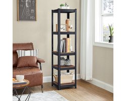 Set van 2 multifunctionele opbergrekken - Vijf planken - Vintage bruin-zwart – foto 5