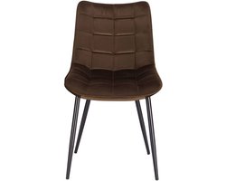 Set van 4 Elegante Eetkamerstoelen met Fluwelen Zitting en Metalen Poten – foto 2