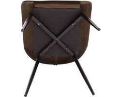 Set van 4 Elegante Eetkamerstoelen met Fluwelen Zitting en Metalen Poten – foto 5