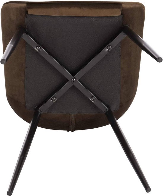 Set van 4 Elegante Eetkamerstoelen met Fluwelen Zitting en Metalen Poten – foto 6