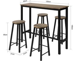Complete Bartafelset met 4 Comfortabele Krukken voor Uw Woonruimte – foto 2