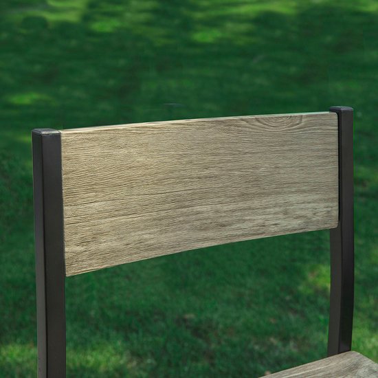 Complete Bartafelset met 4 Comfortabele Barkrukken - Naturel/Zwart – foto 5