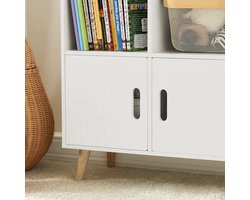 Betoverende Kinderboekenkast met Kasteellook - Wit MDF en Grenenhout – foto 1