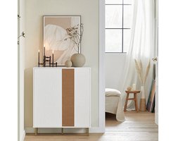 Elegant Dressoir met Verstelbare Legplanken - Wit/Bruin – foto 2