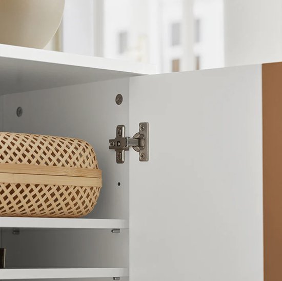 Elegant Dressoir met Verstelbare Legplanken - Wit/Bruin – foto 3