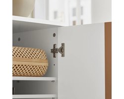 Elegant Dressoir met Verstelbare Legplanken - Wit/Bruin – foto 4