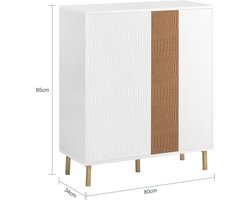 Elegant Dressoir met Verstelbare Legplanken - Wit/Bruin – foto 6