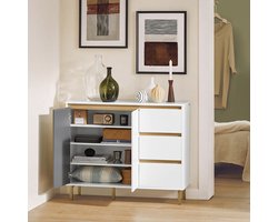 Modern Dressoir met Opbergruimte - Wit, Grijs en Goud – foto 2