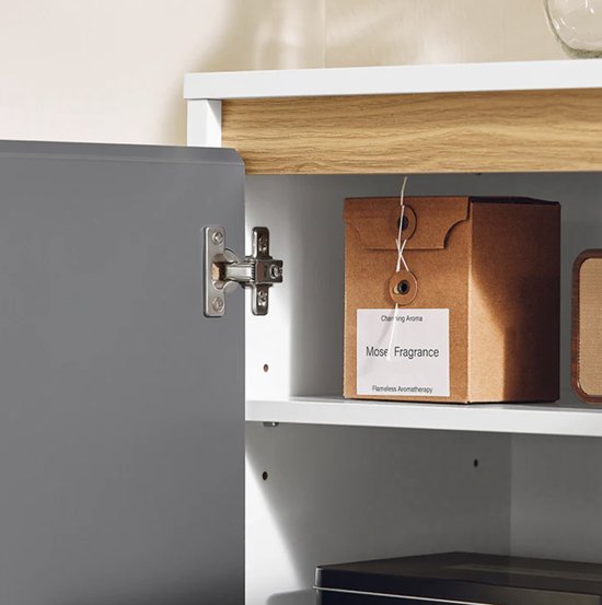 Modern Dressoir met Opbergruimte - Wit, Grijs en Goud – foto 4