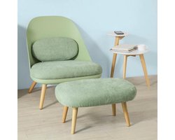 Comfortabele Fauteuil Set - Mintgroen met Voetenbank en Vloerbescherming – foto 3