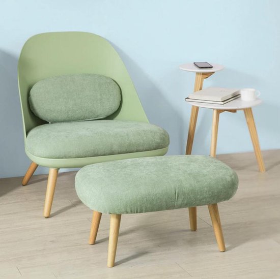 Comfortabele Fauteuil Set - Mintgroen met Voetenbank en Vloerbescherming – foto 4