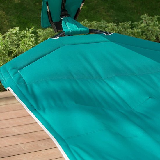 Comfortabele Hangmat met UV-beschermende Luifel - Turkoois – foto 5
